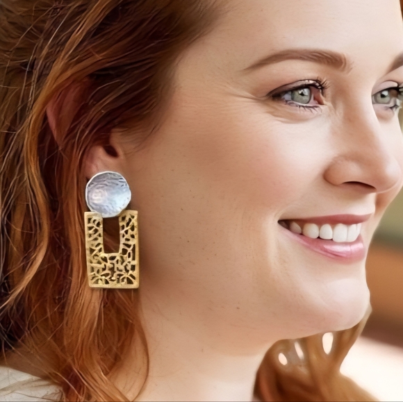 🆕️18K Gold Plated Exclusive Artisan Turkish Statement Earrings ✨ Bold & Elegant - Picture 7 of 16